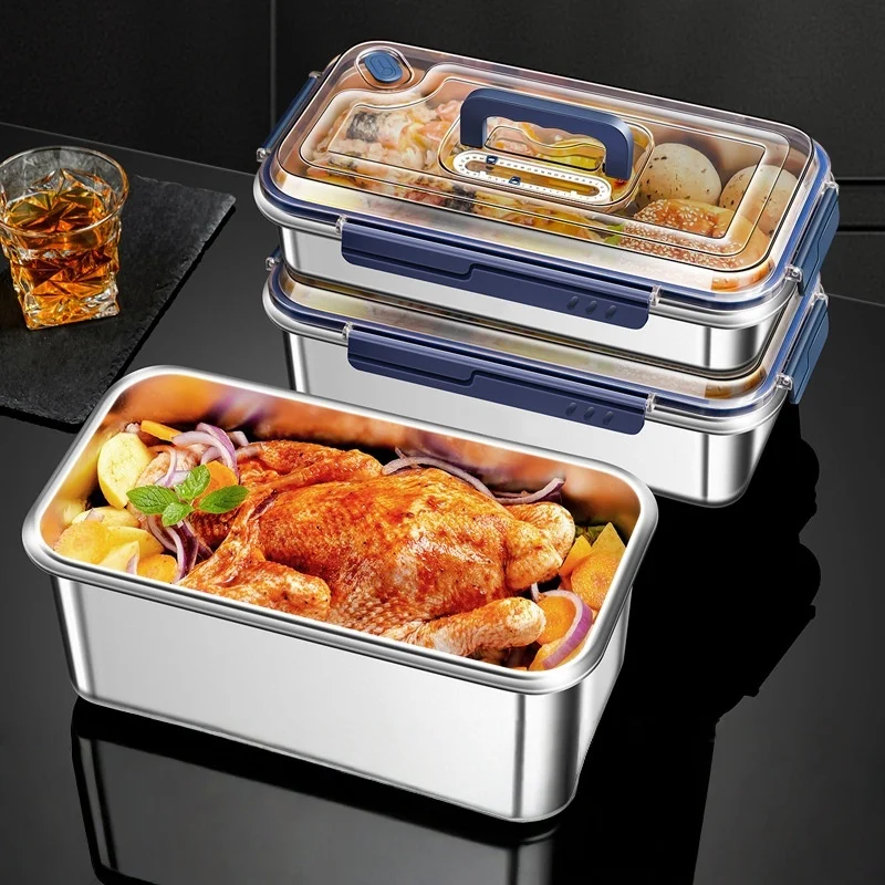Food Storage Containers with Lids Airtight Food Grade 316 Stainless Steel Large Capacity Leakproof Kitchen Storage Container
