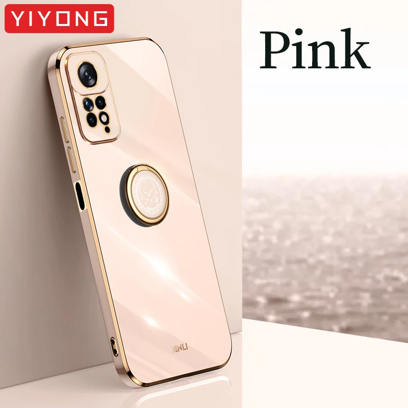 case for iphone 12 pro Redmi Note11 Case YIYONG Plating Silicone TPU Ring Holder Cover For Xiaomi Redmi Note 11 11S 10S 10 Pro Plus Max Xiomi 5G Cases iphone 12 pro wallet case