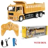Rc Car Dump Truck Vehicle Toys For Children Boys Xmas Birthday Gifts Yellow Color Transporter Engineering Model Beach Toys Gift 1