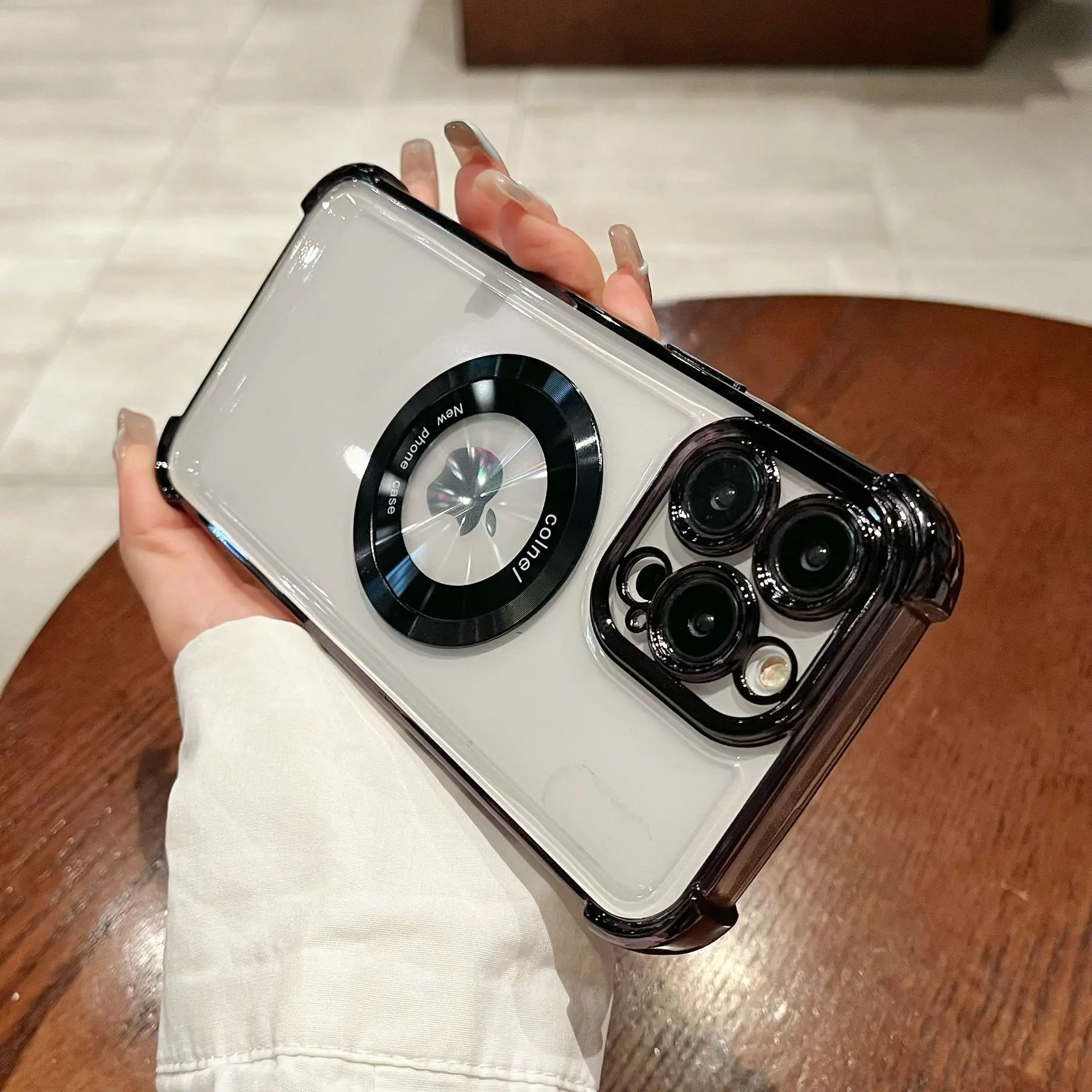 Plating Clear Magnetic Phone Case with Wireless Charging Capability