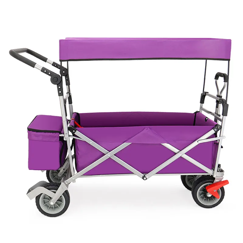Carrello Pieghevole Per Lo Shopping Per Bambini Di Lusso A Quattro Ruote Veicolo Da Campeggio Pesca All'Aperto Campeggio Trasporto Portatile Pull Truc