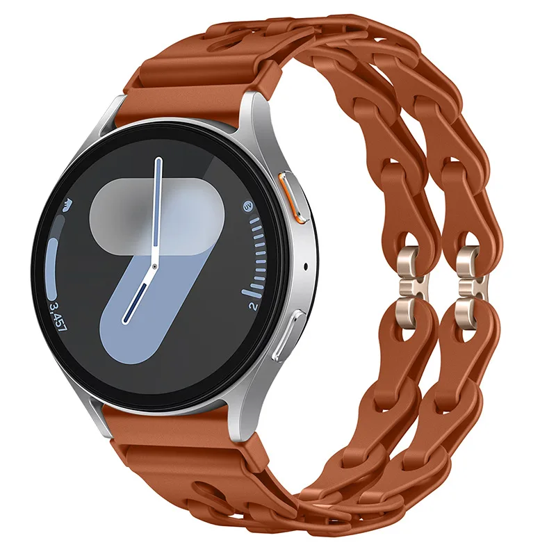 Silicone Chain Strap - 20mm/22mm Versatile Smartwatch Bracelet