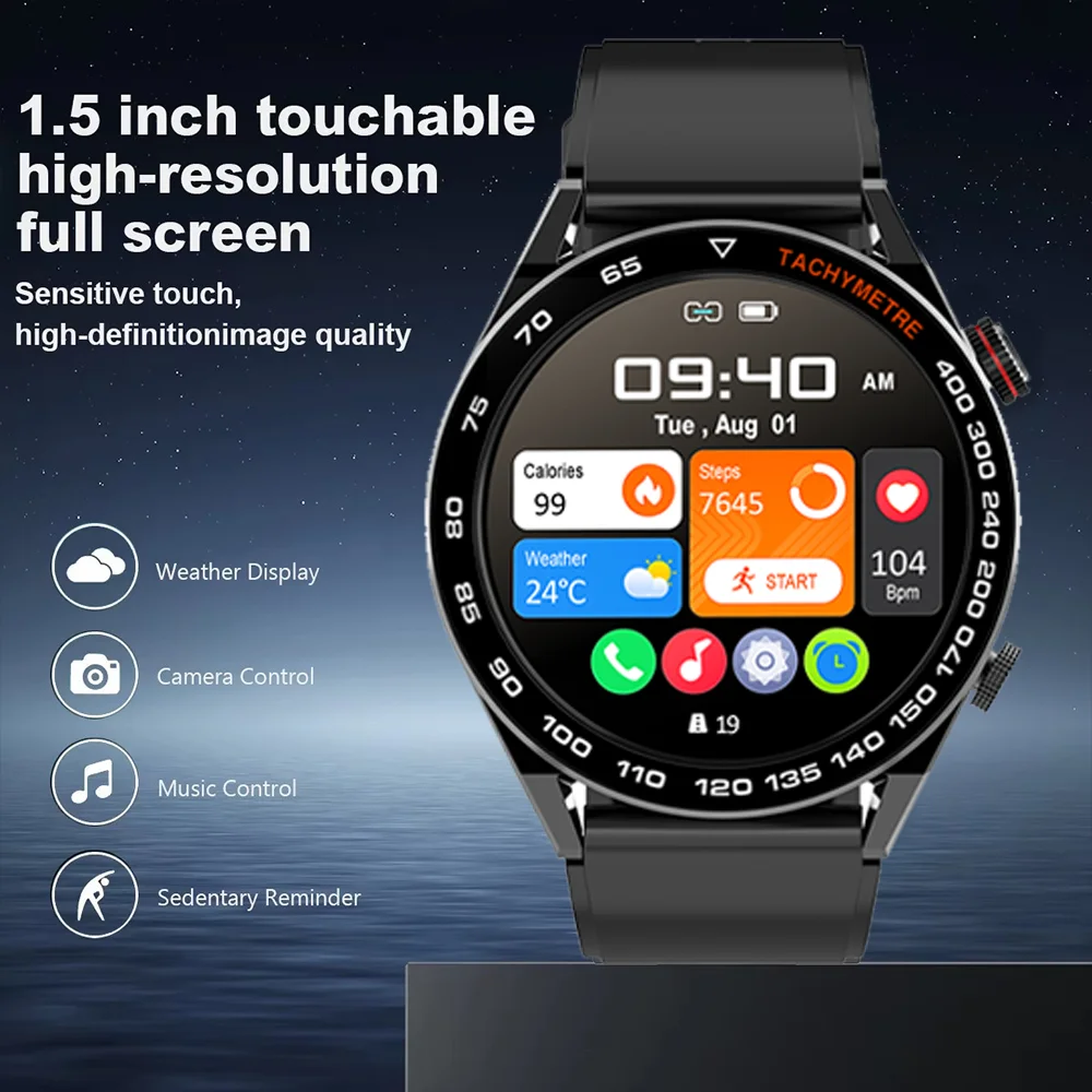 2026 New Business Smart Watch Men Bluetooth Call 1.53-inch AMOLED HD Display Multi-Sport Modes Heart Rate Monitor Smartwatch Man 6