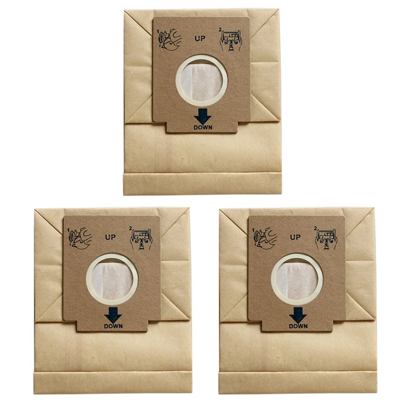 

60 Pcs Vacuum Cleaner Kraft Paper Dust Bags Dual Filter Dust Bag Fit For Electrolux Z1480 ZC1120 ZC1120B