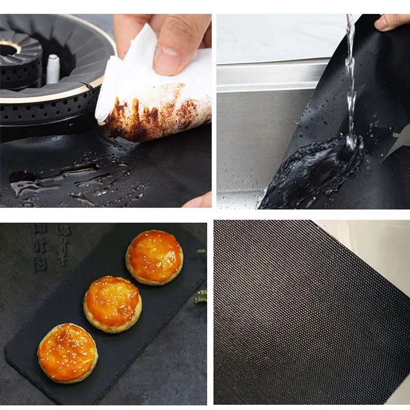 1/4PCS Kitchen Cleaning Pad Gas Stove Protective Cover Kitchen Accessories Stove Cover Cleaning Pad Bushing Burner Covers