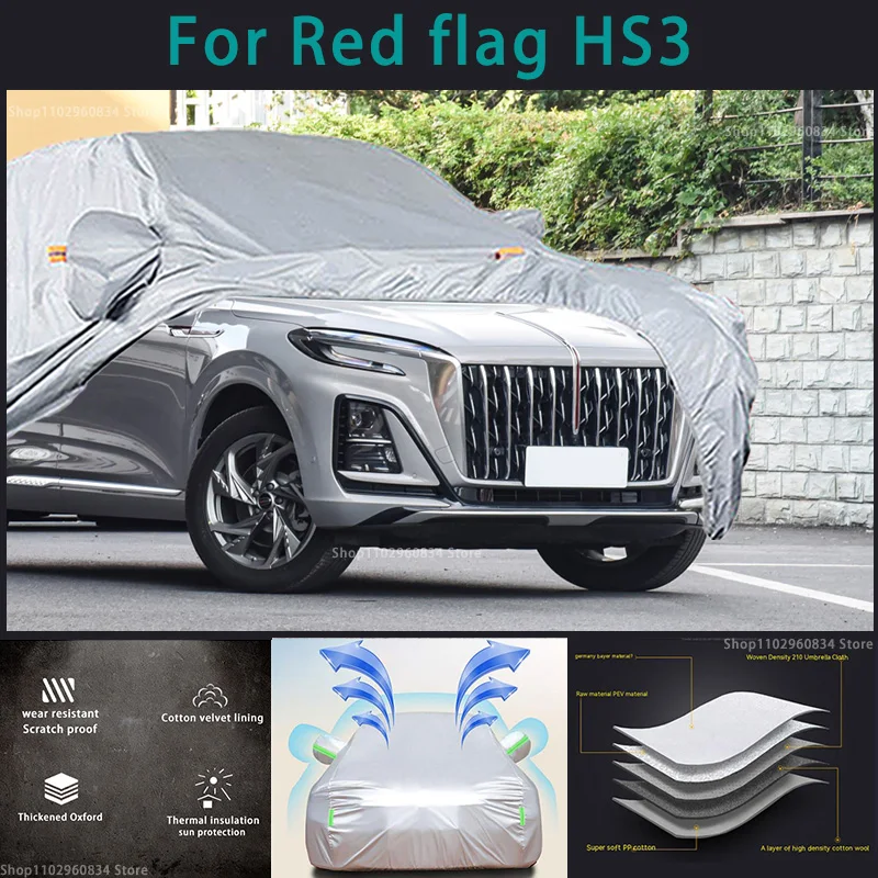 Per Red Flag Hs3 210T Full Car Covers Outdoor Sun Protezione Uv Polvere Neve Protettiva Anti Grandine E Tempesta Copertura Protettiva Automatica