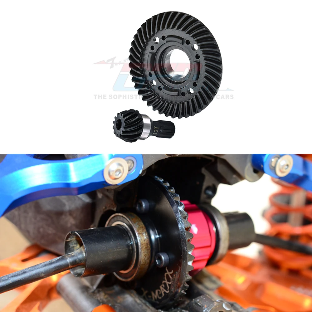 

GPM Metal Steel Rear Differential Ring Gear + 13T Pinion Gear Set 7881+7791 for Traxxas 1/6 XRT 1/5 X-MAXX 6S 8S Monster Truck