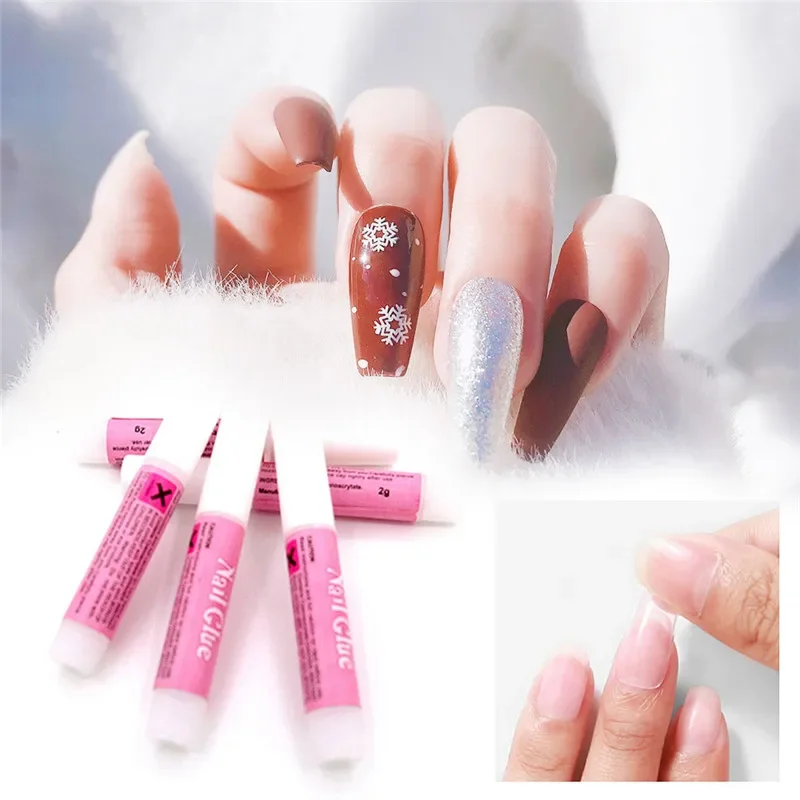 Nail Glue 10Pcs/Bag Mini Beauty False Nails Glue Decorate Tips Acrylic Glue on Nails Art Accessories Fake Nail Extension Nail 2g/Pcs