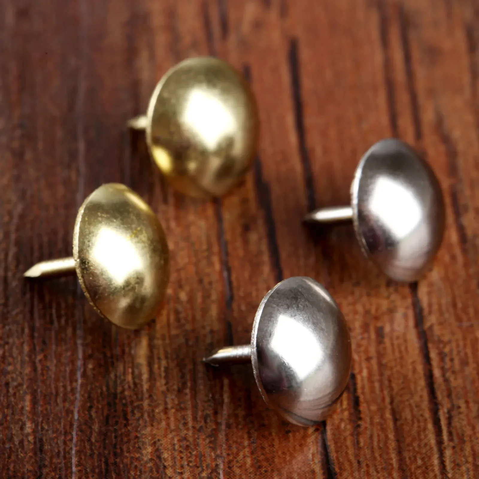 100Pcs Antique Silver/Gold Round Upholstery Nails Furniture Jewelry Box Sofa Drum Decorative Tacks Stud Pushpin Doornail 11*11mm