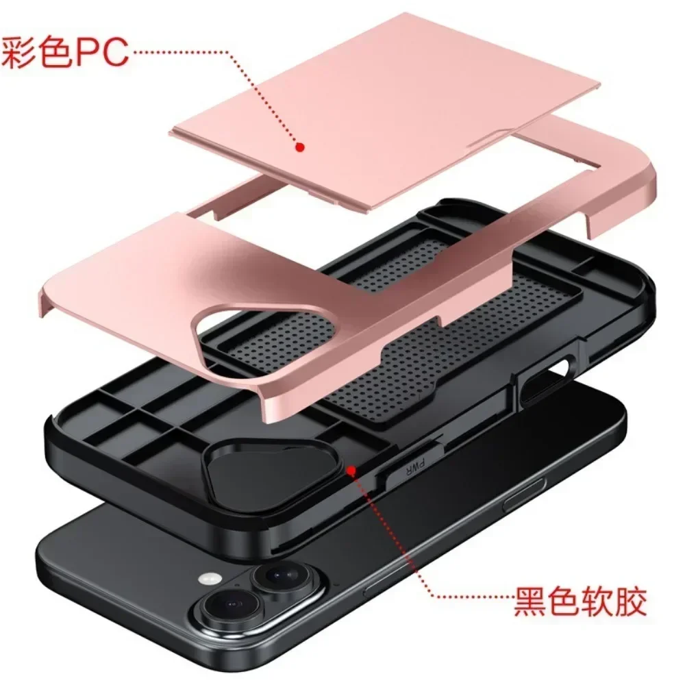 Sleek Wallet Phone Case with Credit Card Holder and Sliding Pocket - Protective Cover