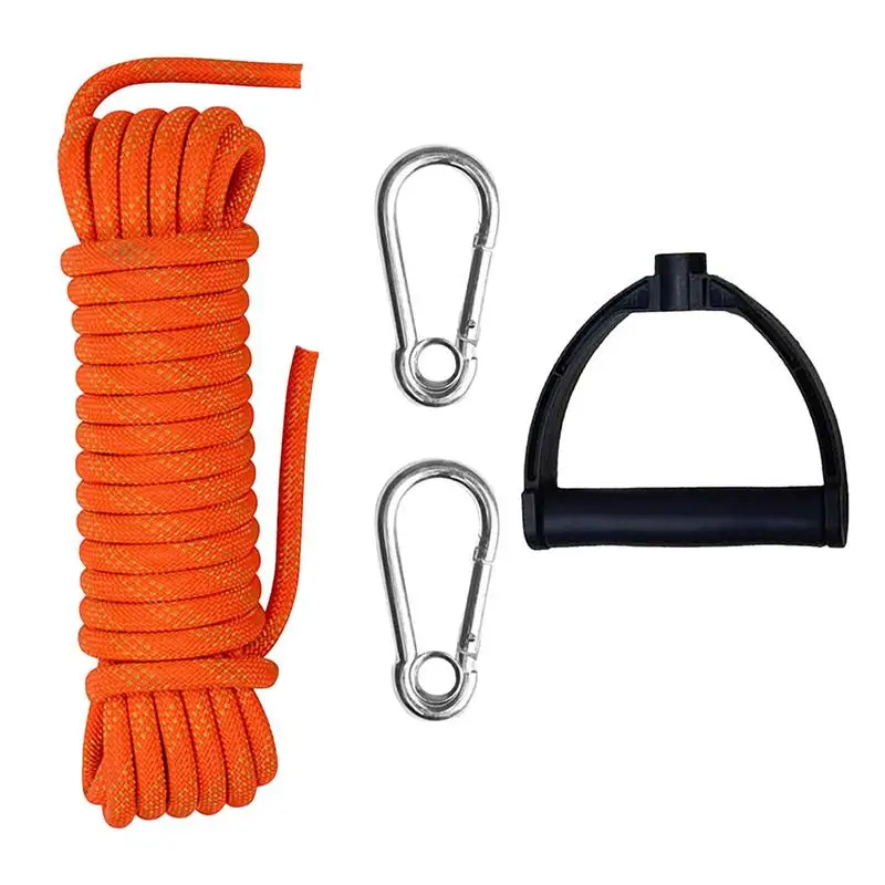

Tree Felling Rope Thick High Strength Anchor Rope With Stainless Steel Carabiners Static Rock Tree Climbing Gear Escape