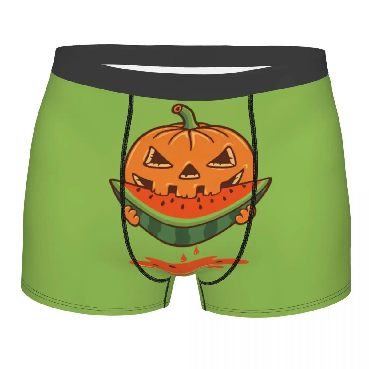 

Pumpkin And Watermelon Green Underpants Breathbale Panties Men's Underwear Print Shorts Boxer Briefs