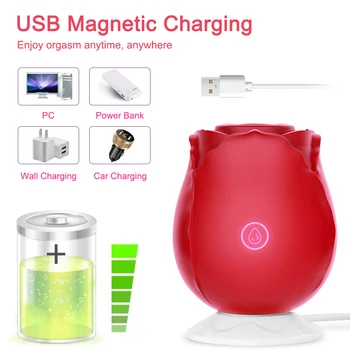 Powerful Rose Sucking Vibrator Toy for Women Nipple Oral Clitoris Sucker Stimulation Vibrators Sex Toys Female for Girls Adults 3