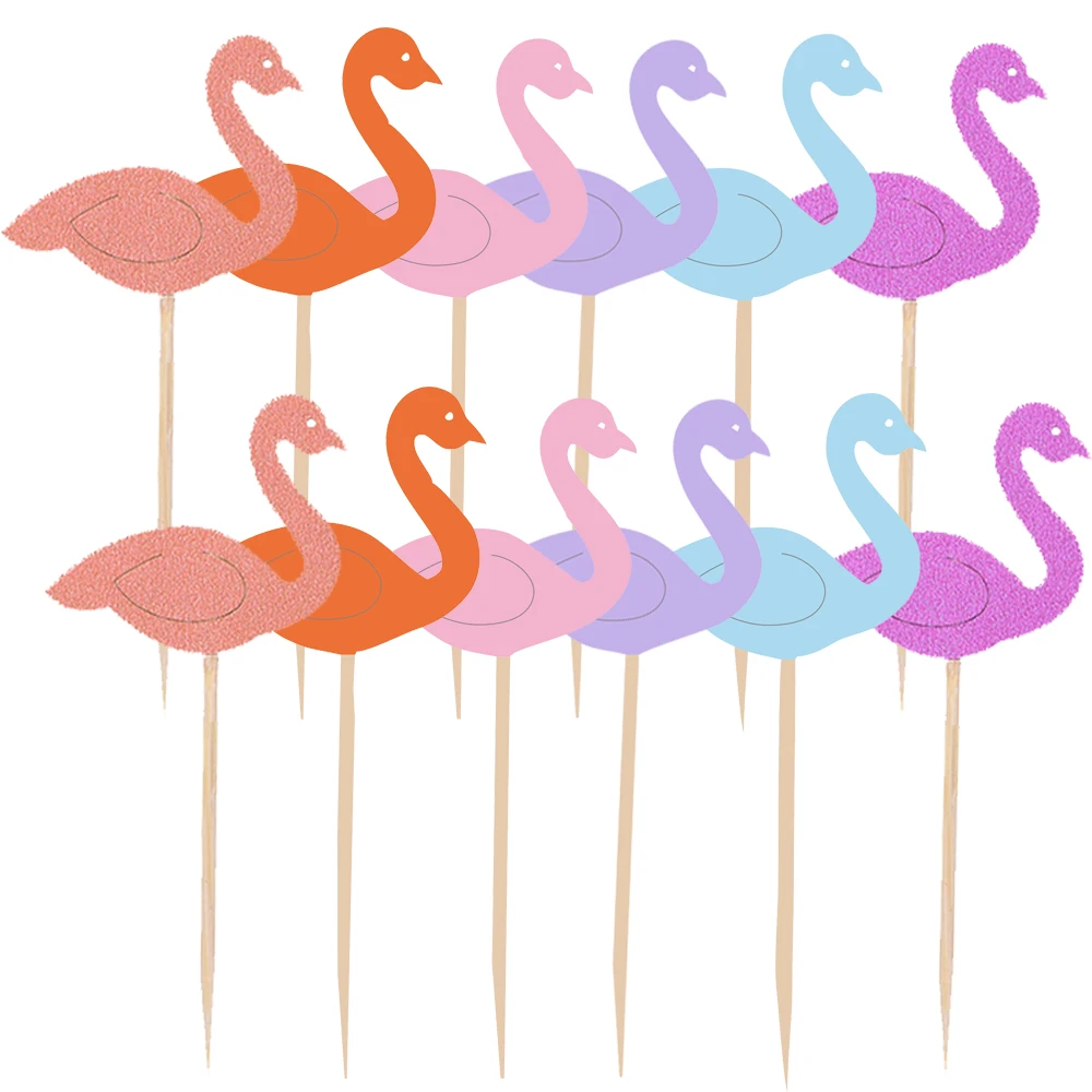 20/40/60Pcs Flamingo Cake Cupcake Topper Cake Flags Kids Baby Shower Compleanno Torta Nuziale Decorazione Flamingo Party Supplies