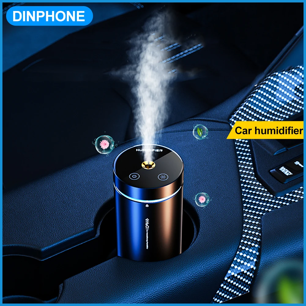 Dinphone Auto Luchtbevochtiger Aluminium Etherische Oliën Diffuser 300Ml Luchtverfrisser Voor Auto Home Office Accessoires