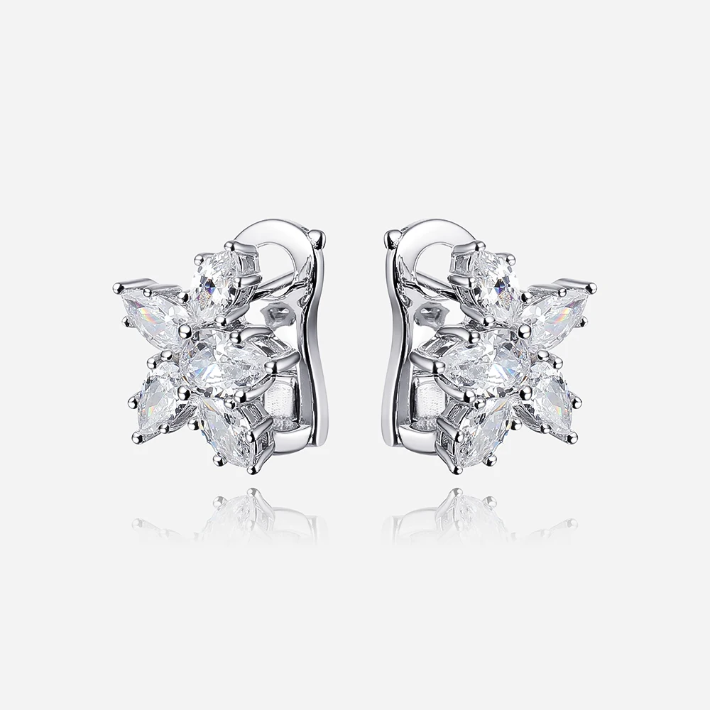 Stud Earrings OEVAS 925 Sterling Silver Sparkling High Carbon Diamond Earrings For Women Wedding Engagement Party Fine Jewelry