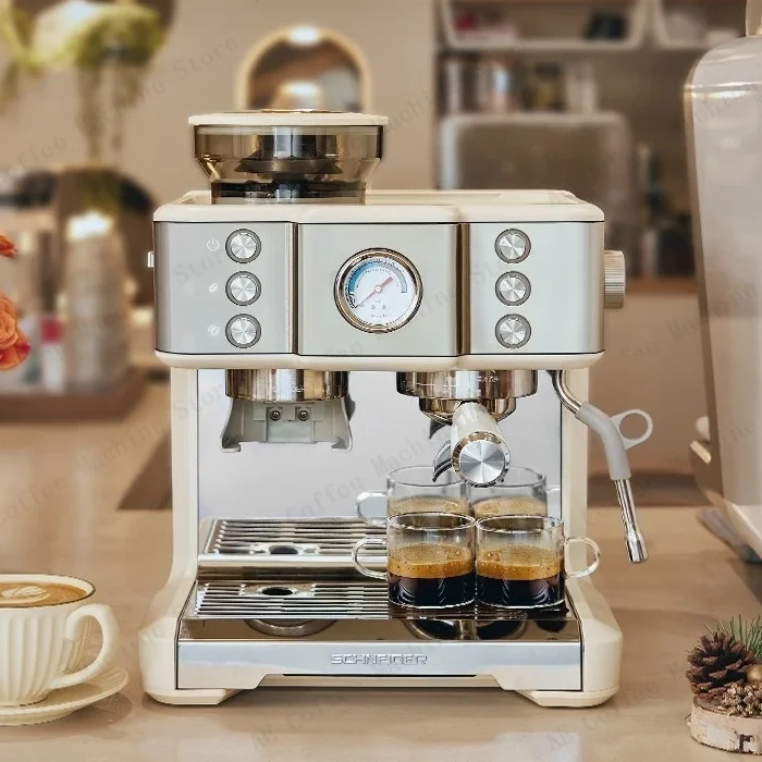 Grinder Integrated Coffee Machine Home-business Dual-use Professional Coffee Machine Double Boiler Heated Coffee Maker