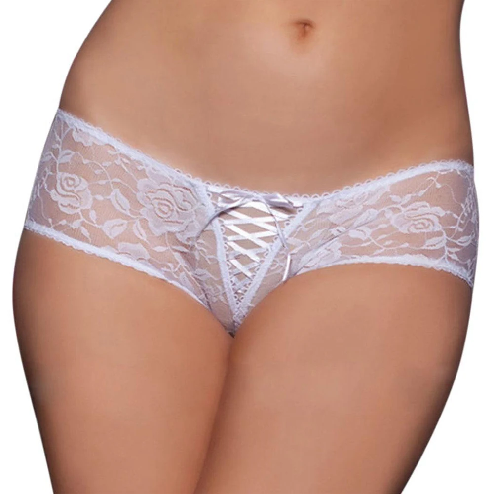 

Women Sexy Ultra Thin Lace Perspective Briefs Open Crotch Erotic Underpants Lace Jacquard Panties Breathable Erotic Lingerie