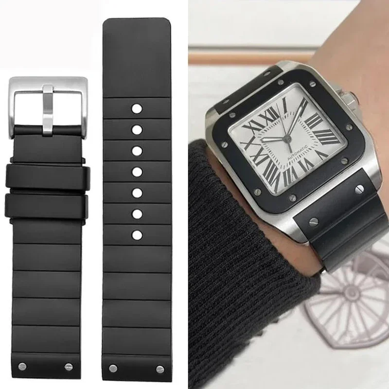 Premium Black Silicone Watch Strap - Universal Fit