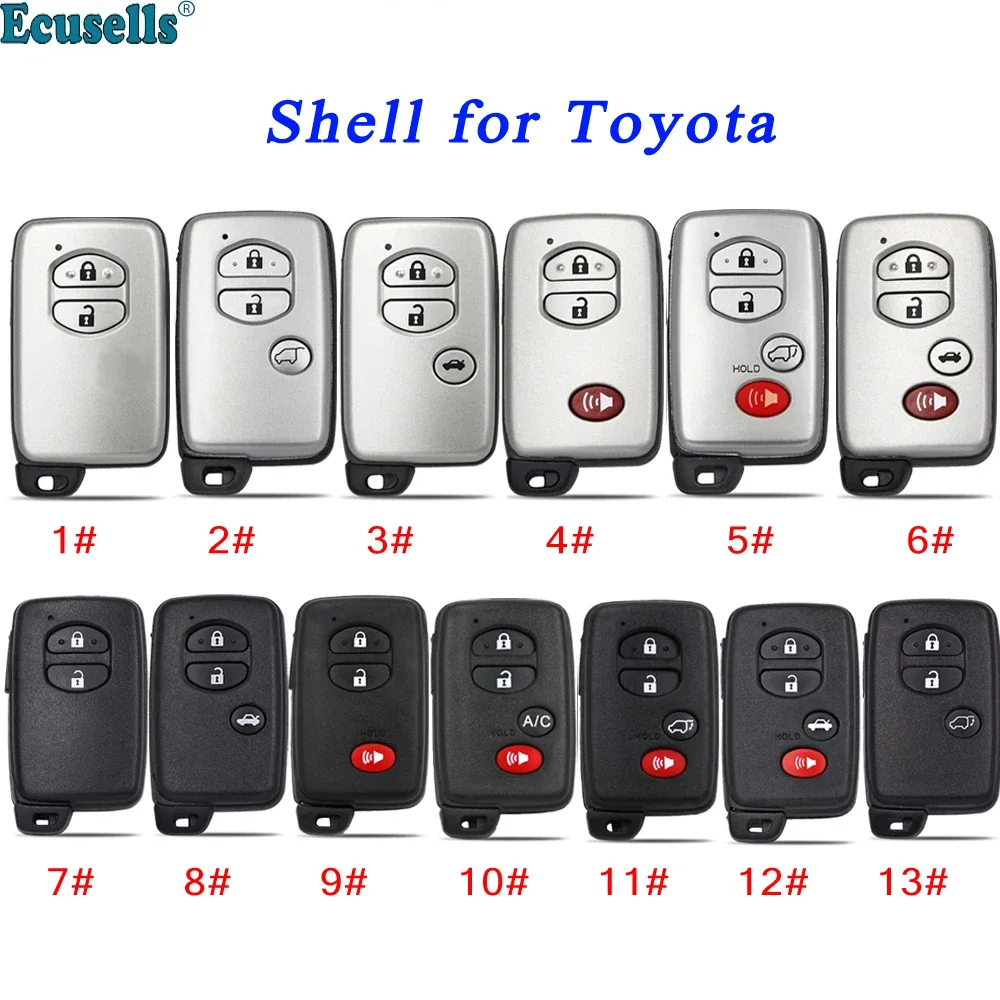 Key Case Car Remote Key Car Key Car Key Shell Key Shell 2/3/4 Buttons Smart Remote Key Shell Case Fob for Toyota