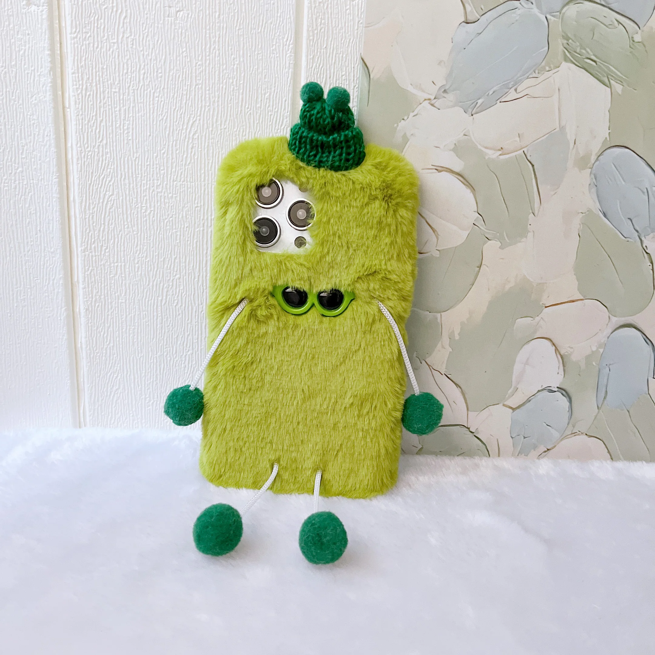Fluffy Plush Cartoon Phone Case - Cute & Warm Furry Protective Cover