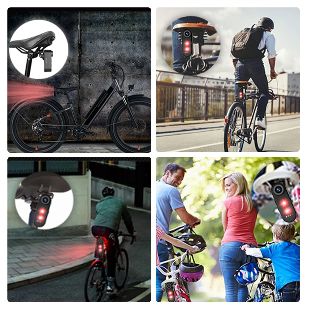 B14 Bike Recorder Camera With Tail Light 1080P HD 150 Degree Viewing Phone Interconnection Water Proof Rear View Sensor Camera