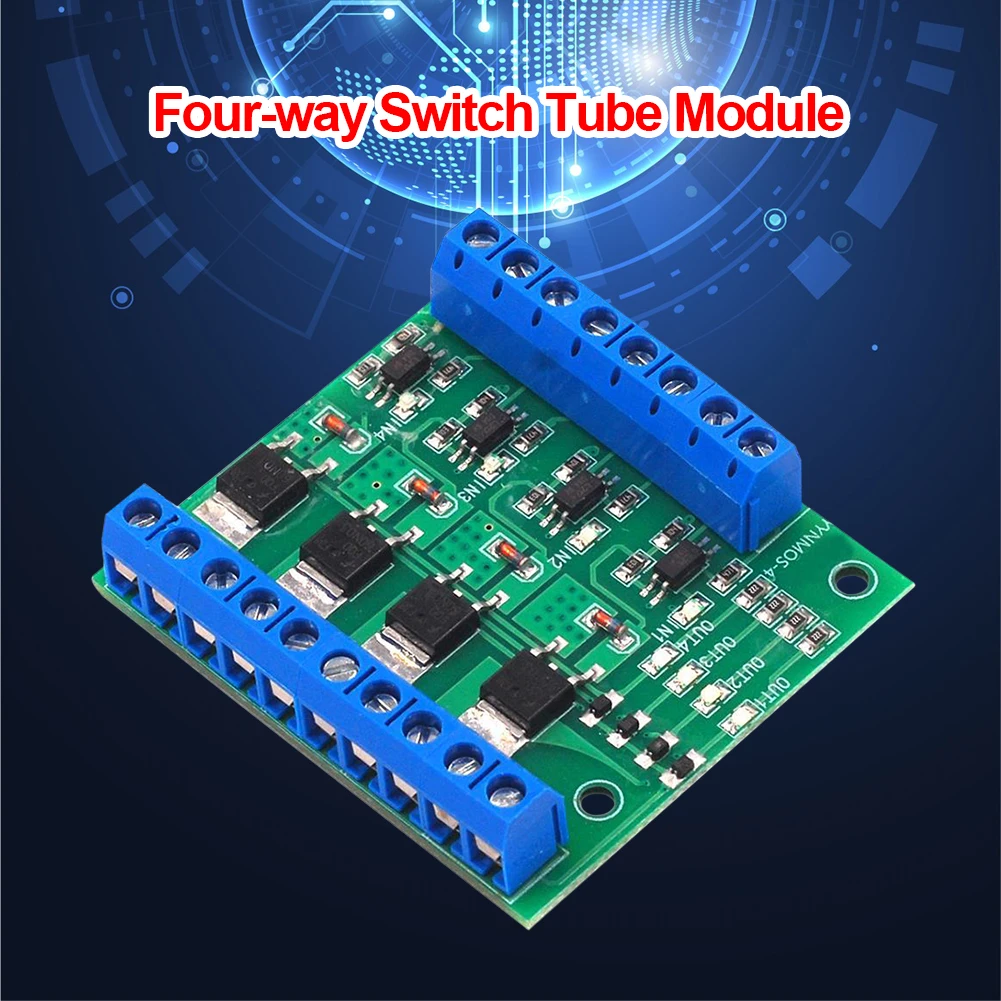 4 채널 MOS FET PLC 증폭기 보드 드라이버 모듈 PWM 3-20V  3.7-27V DC 10A 회로 광 커플러 보드 드라이버