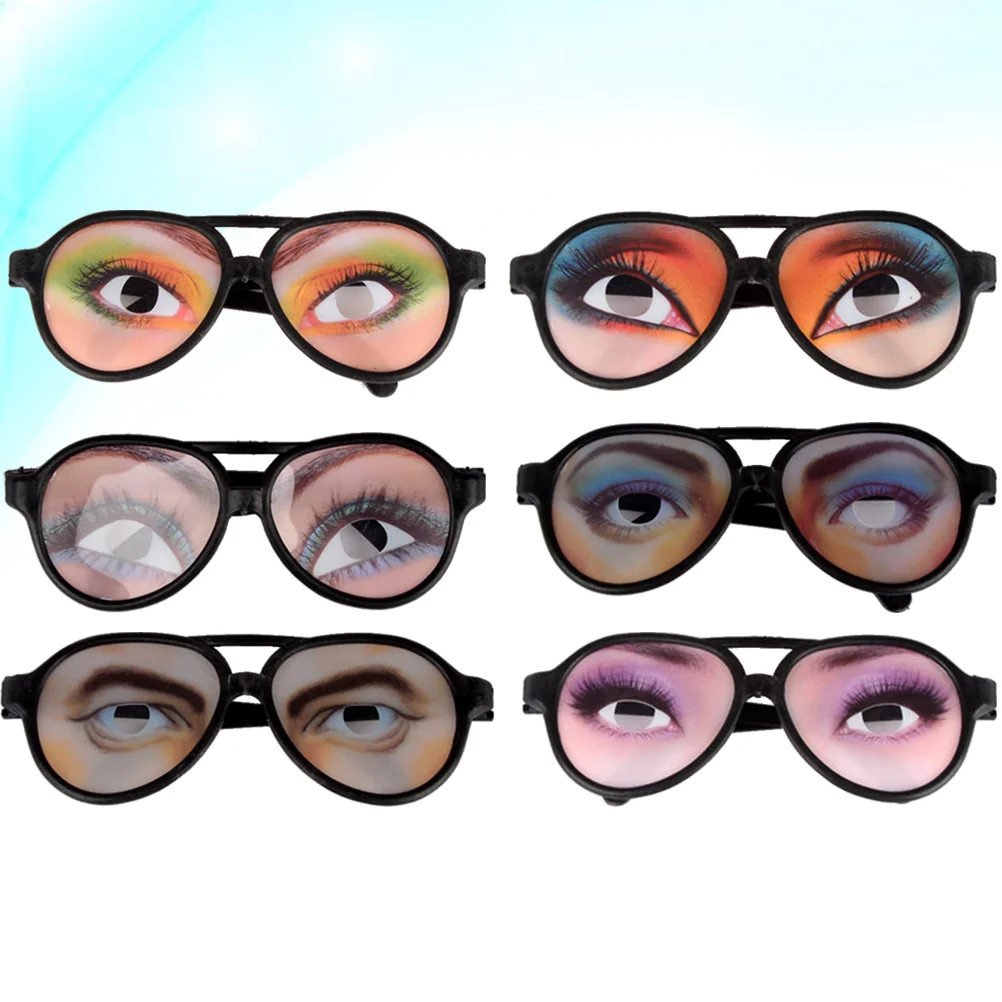 

6 Pcs Novelty Eyeglass Funny Eyes Glasses Disguise Glasses Funny Costumes