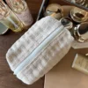Carry-on Portable Premium Makeup Bag with Large Capacity - Simple Canvas Three-dimensional Storage Bag Solid Color 4