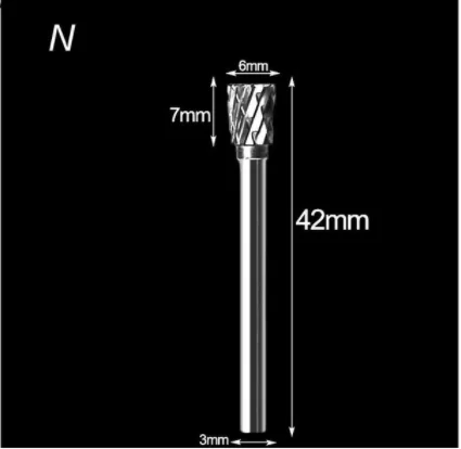 3mm Shank Drawing Tungsten Carbide Milling Cutter Rotary Tool Burr Double Diamond Cut Rotary Dremel Metal Wood Electric Grinding Milling Cutter N 1pc