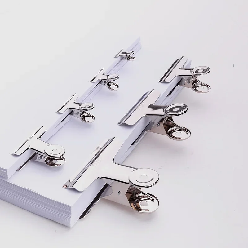 Paper Clips 6Pcs Metal Paper Clip Foldback Metal Binder Clips Multi-functional Clamp Binder Paper Clips Office School Stationery Supplies