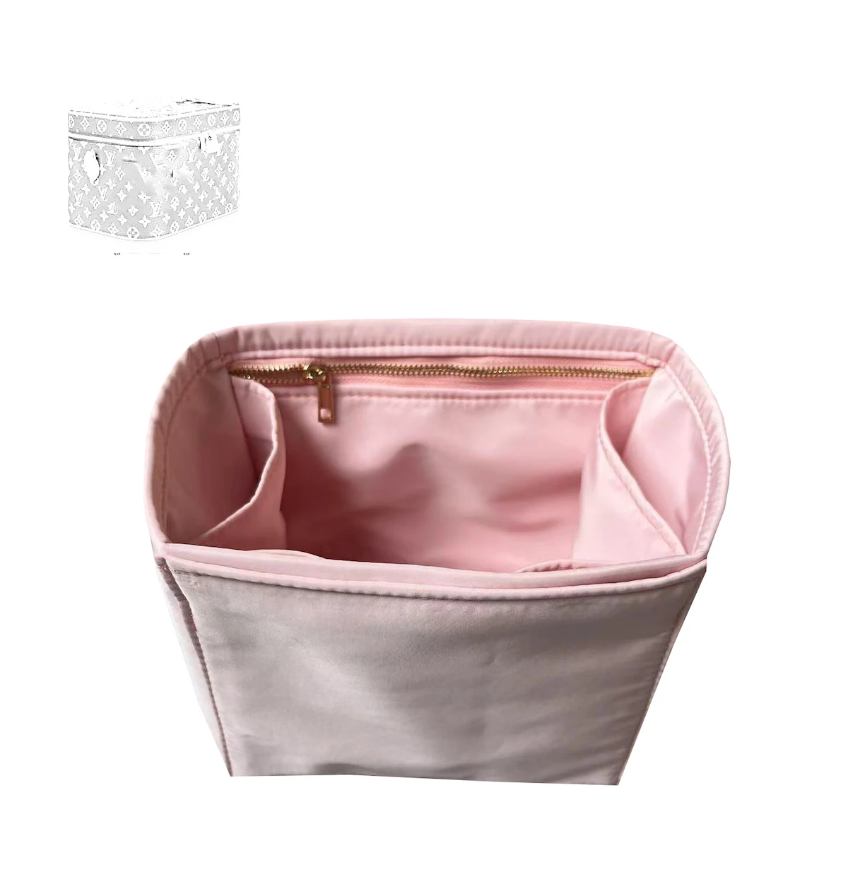 

For VANITY PM Nice BB Nano Mini Insert Bags Organizer Makeup Handbag Inner Purse Portable base shaper Premium nylon(Handmade）