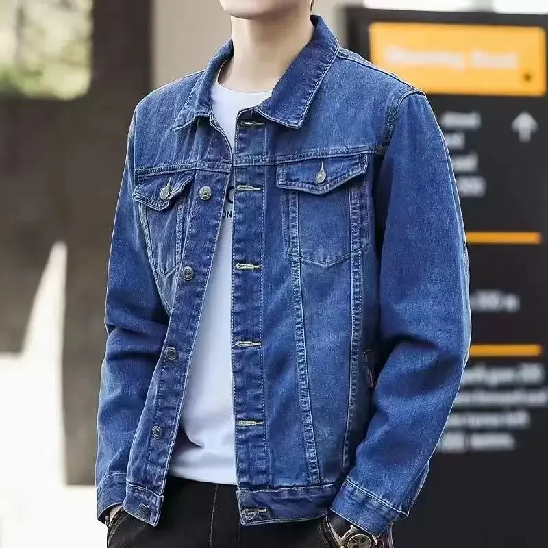 thumbnail image 1 of Chaquetas vaqueras para hombre, otoño, hombros anchos, abrigo vaquero para hombre, azul, talla L, ropa de diseñador para hombre, moda invierno 2024 a bordo, marca G, 1 of 5