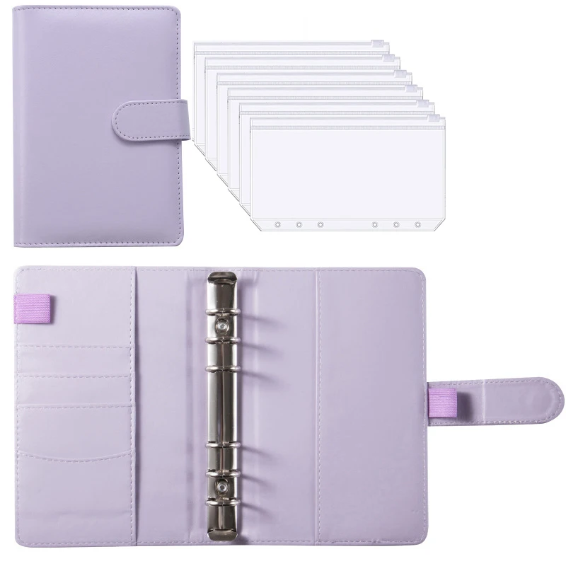 Premium A6 PU Leather Budget Binder with Cash Envelopes and Bill Organizer