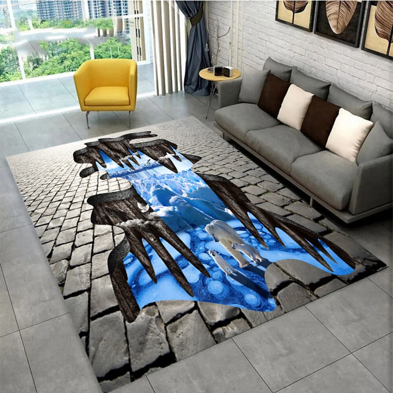 

3D scene illusion carpet,living room and bedroom decoration floor mat,children's room bathroom long corridor anti-skid floor mat