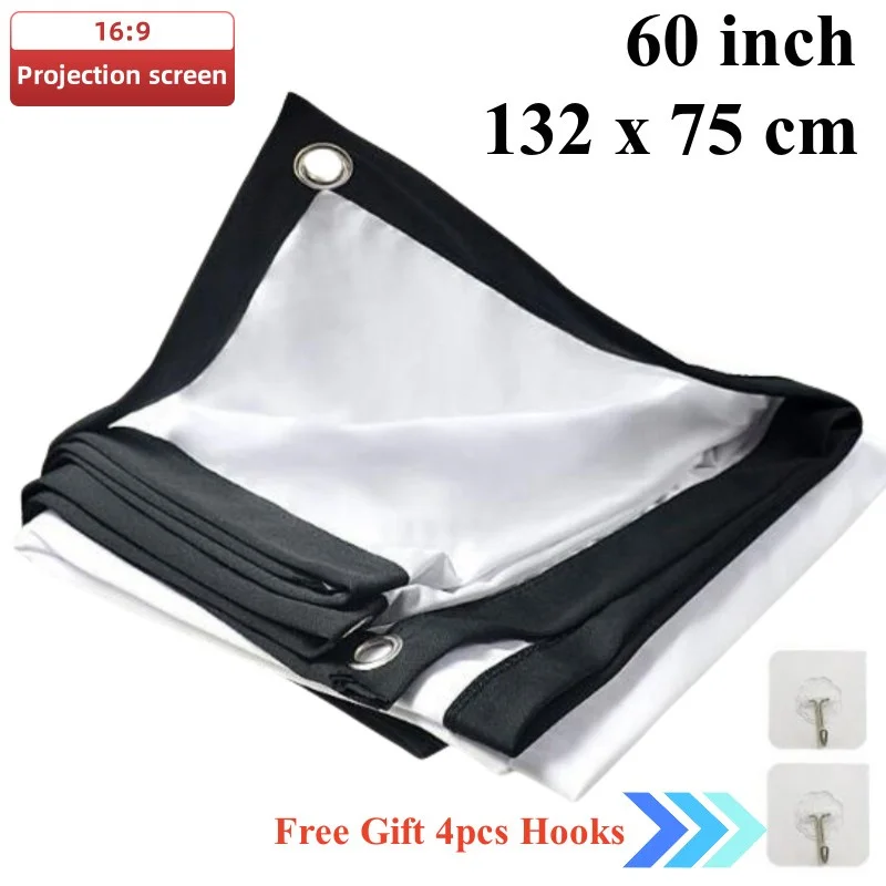 Portable HD Projector Screen for Travel and Home Theater - 16:9, 60-100 Inch, 180° Viewing Angle