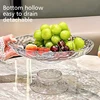Transparent Ripple Fruit Tray Dual-layer Can Draining Modern Storage Tray Light Luxury Snack Dried Fruit Tray Living Room Decor 3