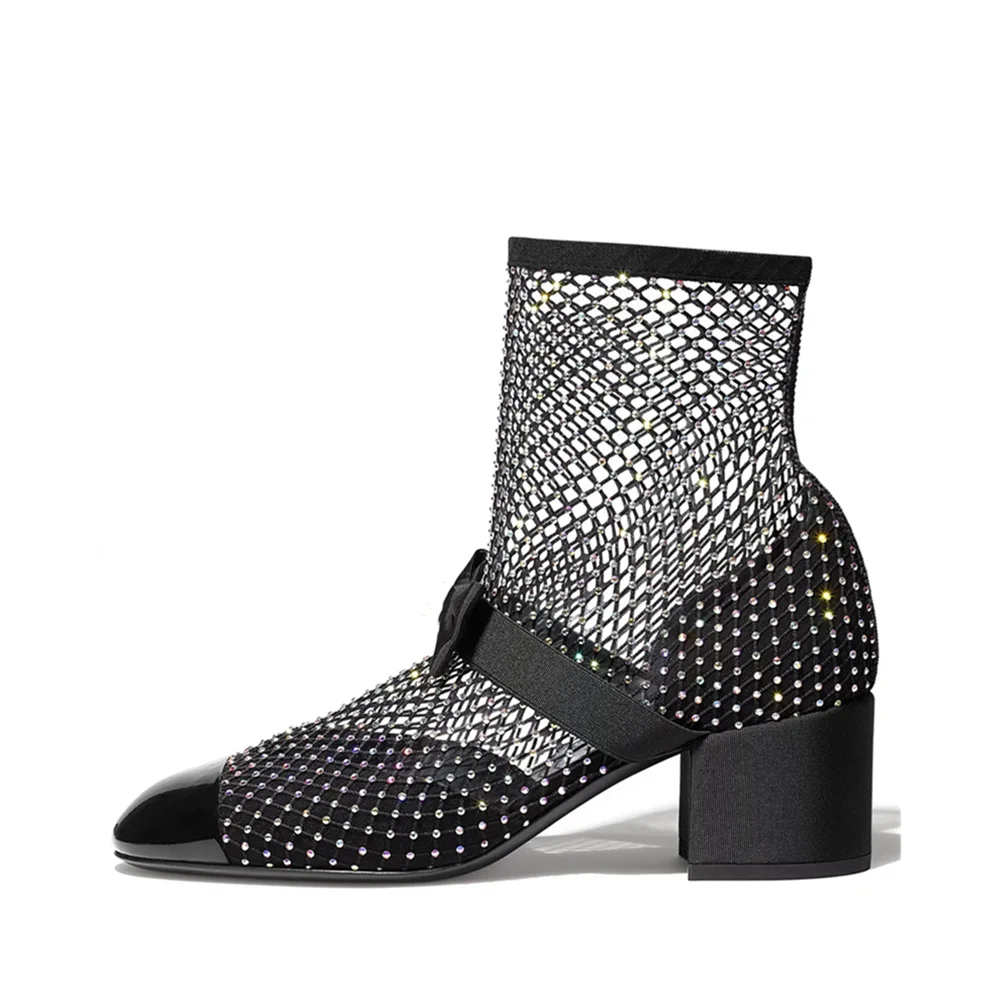 New Women Summer Ankle Boots Women's Leather Mesh Booties Fashion Full