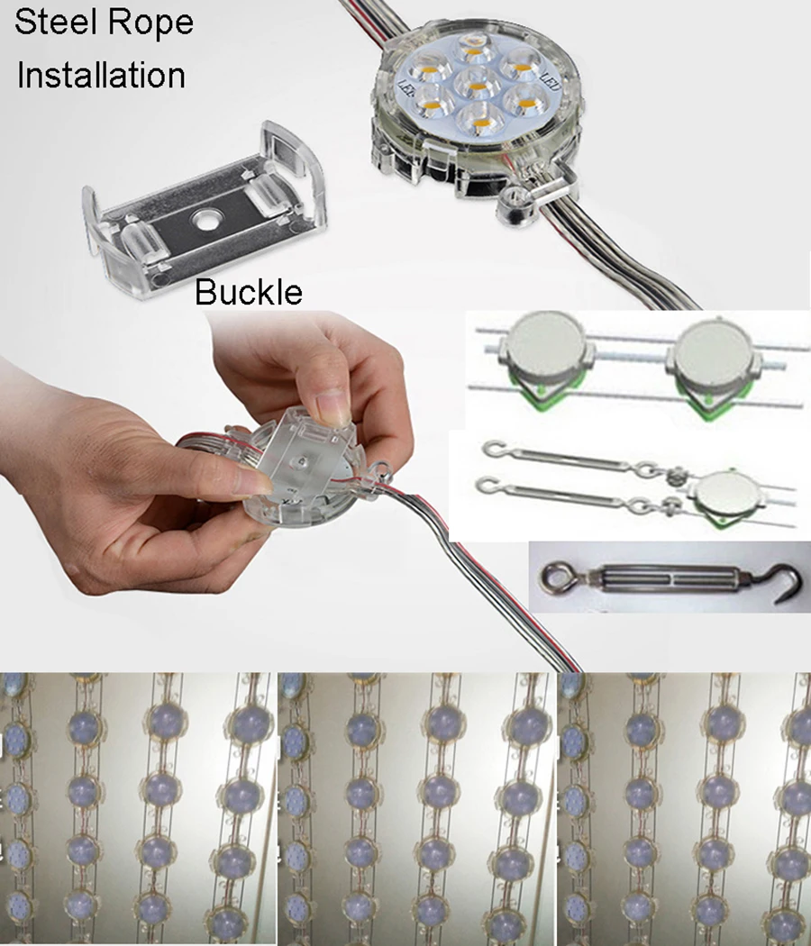 300PCS 12V DMX512 LED 모듈 30mm 3LED 픽셀 라이트 Smd 3535 5050 DJ Dmx Rgb 풀 컬러 엔터테인먼트 포인트 램프