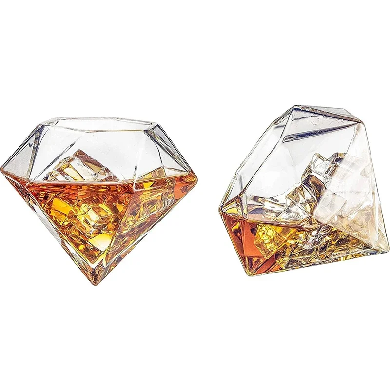 100ml Old Fashion Elegant Spirits Glasses Diamond Whiskey Glasses, Scotch, Bourbon or Wine Glasses,