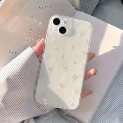 Pink Bow and Flower Pattern Transparent TPU Phone Case - Trendy Gift Option - iPhone 12 Mini (Clear)