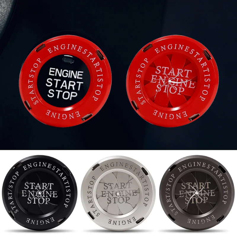 

Car Engine Start Stop Button Protective Cover Car Motorcycle Ignition Button Knob Decor Alloy Metal Sticker Interior Accessories