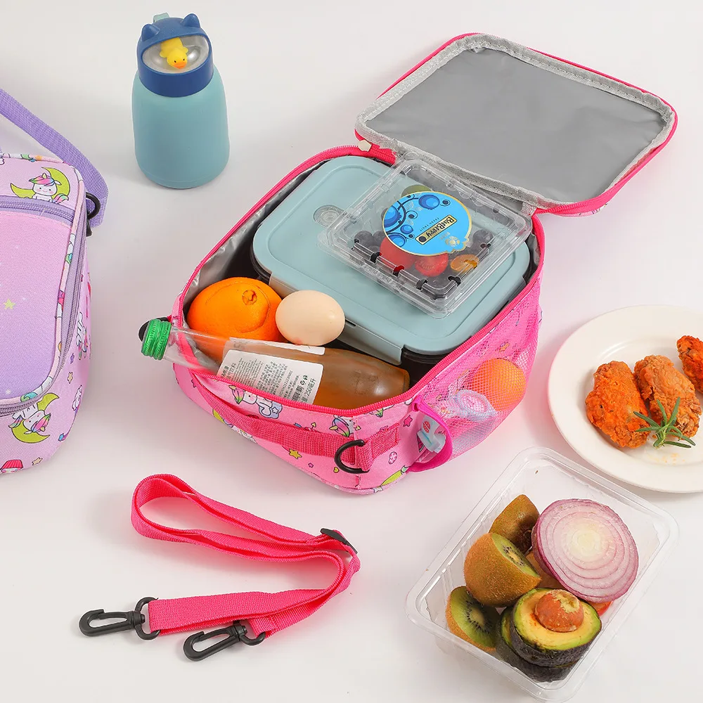 Kawaii Children Cartoon Unicorn Thermal Insulated Lunch Bag Box Portable Boys Girls School Office Picnic Lunch Bag Handbag