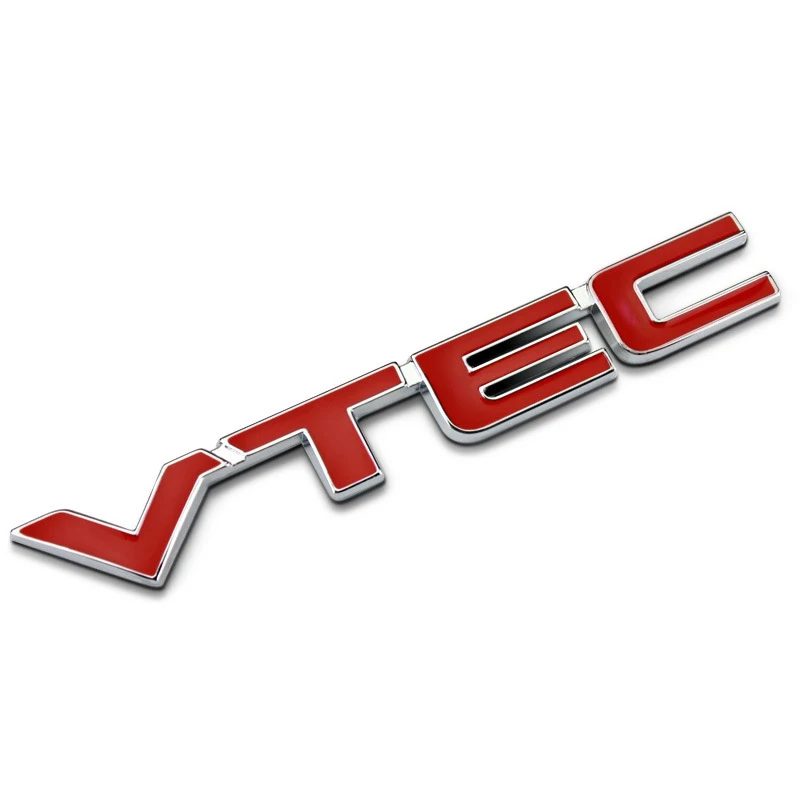 3D Red Vtec Logo Metal Car Styling Emblem Tail Body Badge Adesivo In Lega Di Zinco Per Honda Civic Accord Odyssey Spirior Fit Crv Suv