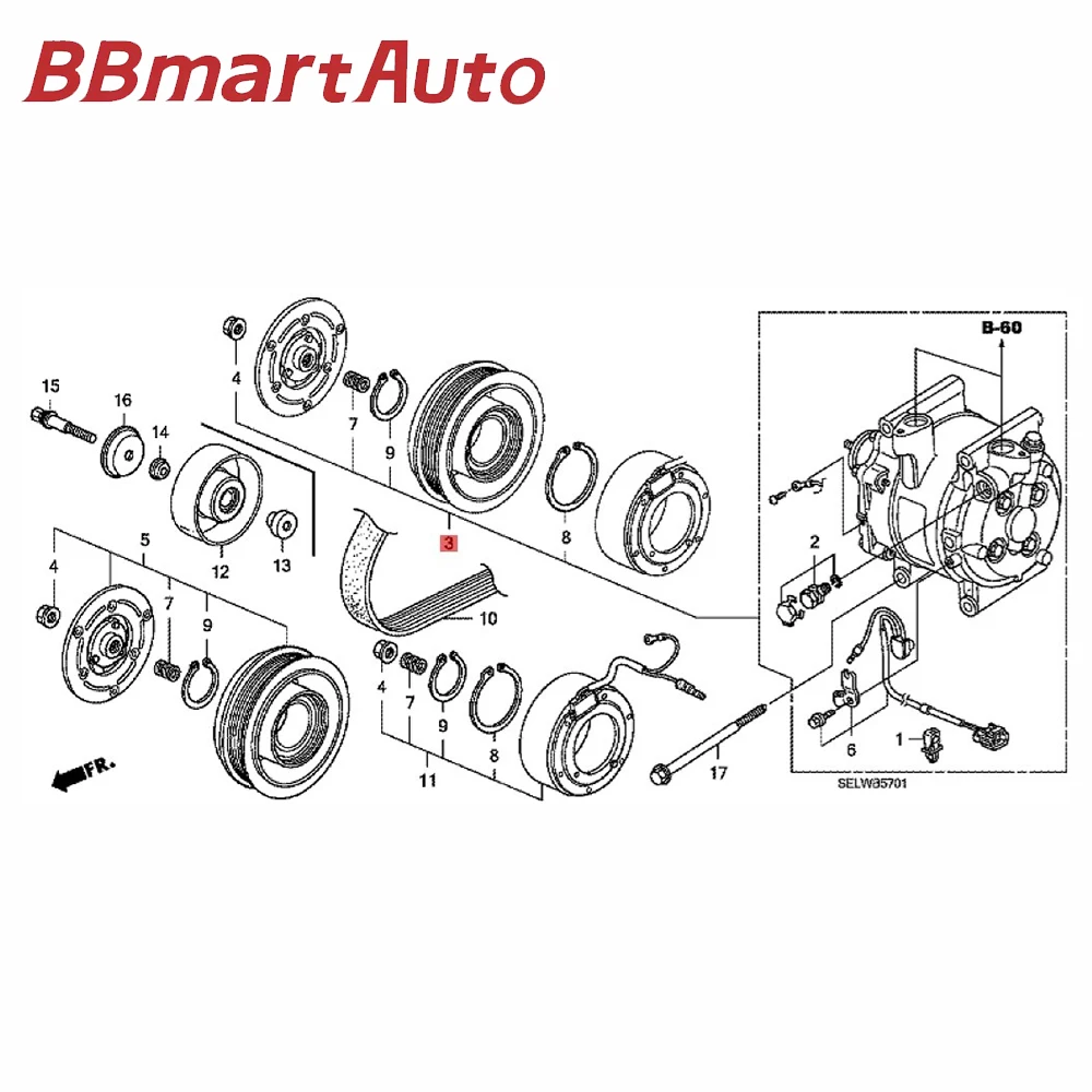 

38810-REJ-H01 BBmartAuto Parts 1pcs Air Condition Compressor For Honda City GD6 GD8 Everus S1 G11 Car Accessories
