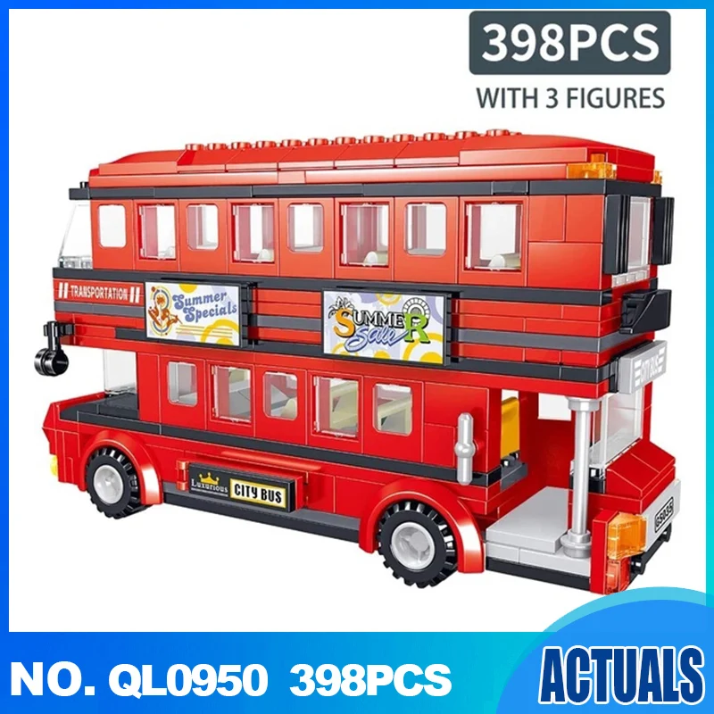 1686PCS London Double Decker Bus Building Blocks  QL0950 Bricks Toys Kit Compatible 10258 21045 10775