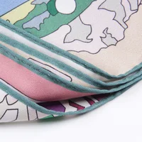 Brand Silk Scarves Wraps Double Printed Twill Silk Scarf Women Shawls Luxury Design Hijabs Fashion Square Curled Shawl 90CM - Image 6