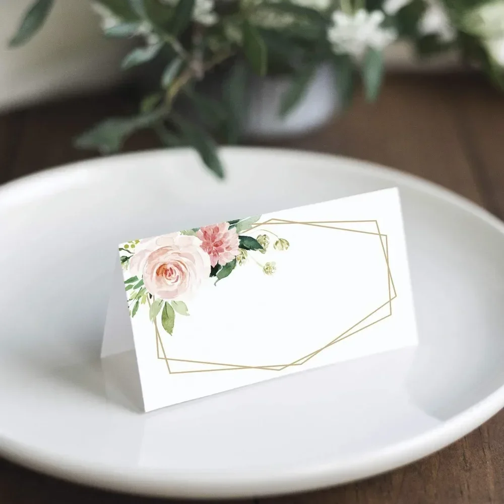 10 Pcs Printed Flowers Wedding Seating Number Table Card Name Place Cards Christmas Birthday Party Greeting Card wedding table numbers