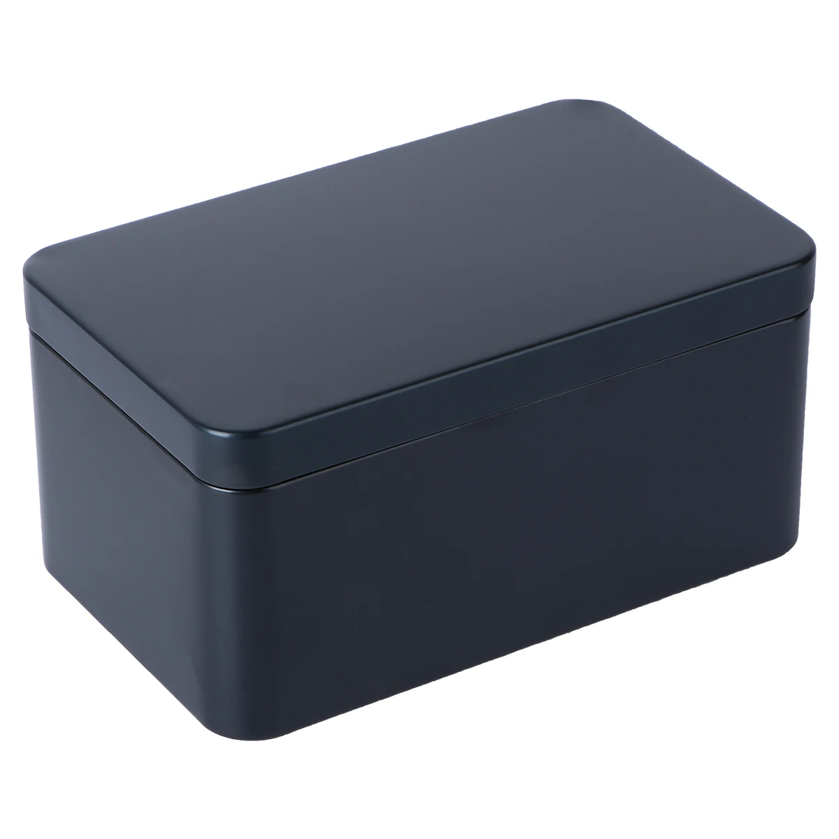 Rectangular Tinplate Box Mini Portable Tea Leaf Storage Container Candies Organizer Home Storage Box-13x8x6cm (Black) tea tin box airtight container