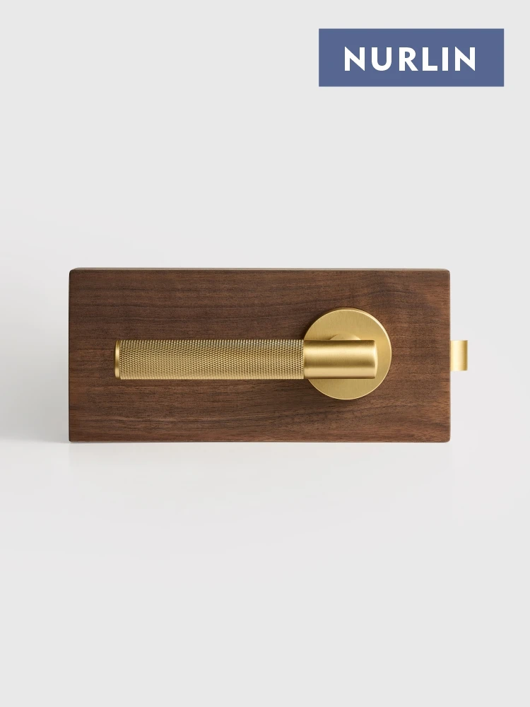Nurlin Brass Knurled Cross Door Handle Passage Privacy Interior Mortise Lock Dummy Thumb Turn Door Lever Set Matt Antique Brass